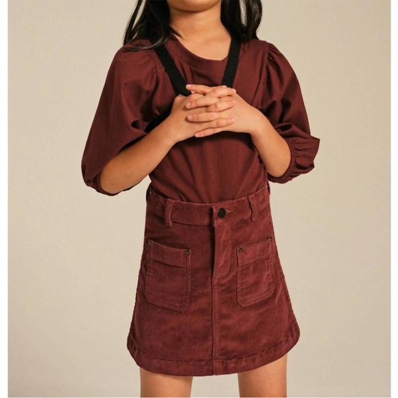 DL1961 - KIDS' Tween Girls Jenny Corduroy Mini Skirt in Paprika - Size 12 - Picture 1 of 12
